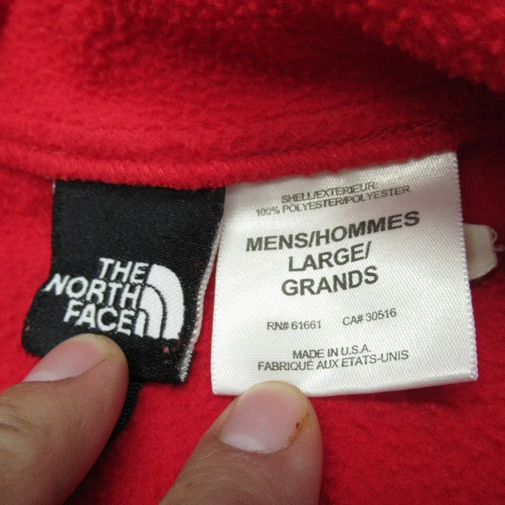 North Face Sweatshirt Men Large Red Fleece Wick 1/2 Zip Performance VTG USA Made